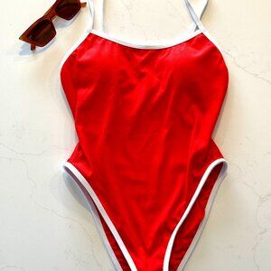Dippin Daisy's Star Scoop Neckline One Piece in Poppy (Red)